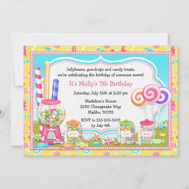 Invitation à la fête d'anniversaire de Candy (Devant)
