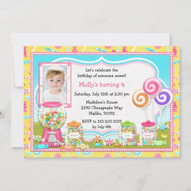 Invitation à la fête d'anniversaire de Candy (Devant)