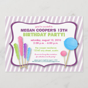 Invitation à la fête d'anniversaire de Candy Shopp