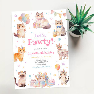 Invitation à la fête d'anniversaire de chaton Let'