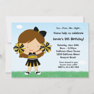 Invitation à la fête d'anniversaire de Cheerleadin