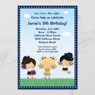 Invitation à la fête d'anniversaire de Cheerleadin