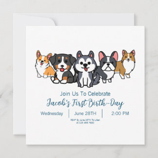 Invitation à la fête d'anniversaire de Chien sur m