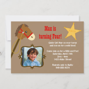 Invitation à la fête d'anniversaire de Cowboy