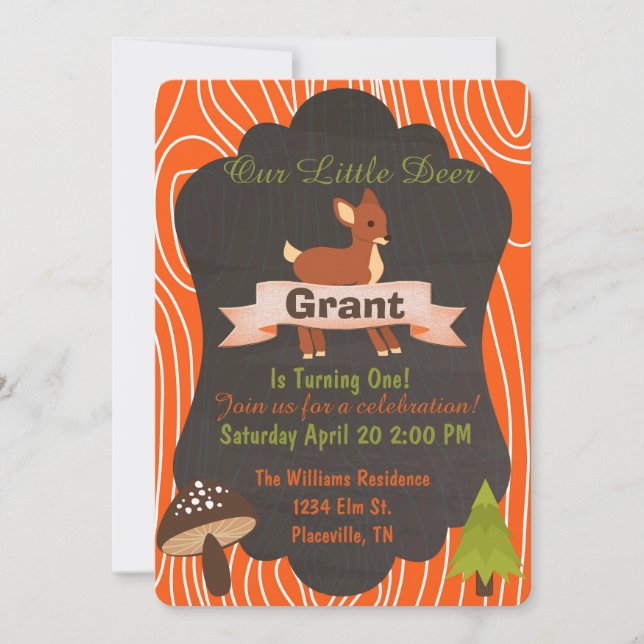 Invitation à la fête d'anniversaire de Cuer Deer W (Devant)