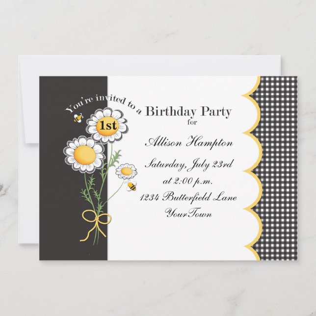 Invitation à la fête d'anniversaire de Daisy (Devant)