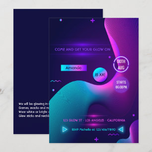 Invitation à la fête d'anniversaire de Dark Neon