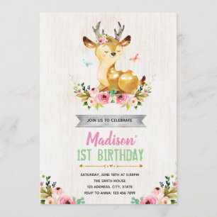 Invitation à la fête d'anniversaire de Deer