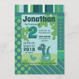 Invitation à la fête d'anniversaire de Dinosaur