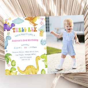 Invitation à la fête d'anniversaire de Dinosaur Th