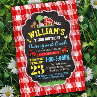 Invitation à la fête d'anniversaire de ferme