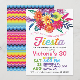 Invitation à la fête d'anniversaire de Fiesta