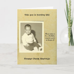 Invitation à la fête d'anniversaire de Fireman Sur