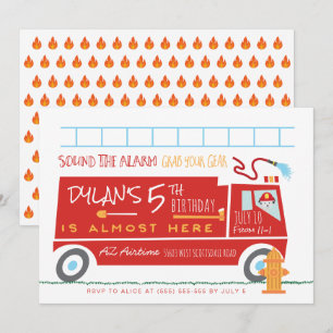 Invitation à la fête d'anniversaire de Firetruck