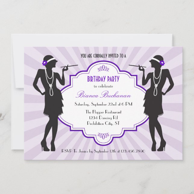 Invitation à la fête d'anniversaire de Flapper (Devant)