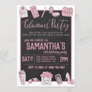 Invitation à la fête d'anniversaire de Glamor