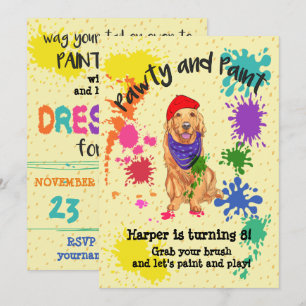 Invitation à la fête d'anniversaire de Golden Retr
