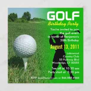 Invitation à la fête d'anniversaire de golf