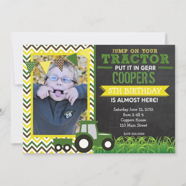 Invitation à la fête d'anniversaire de Green Chevr (Devant)