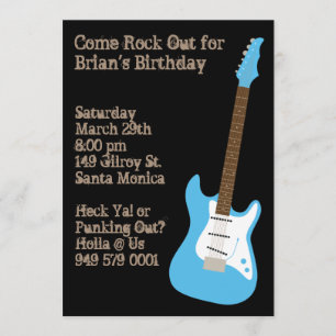 Invitation à la fête d'anniversaire de Guitar