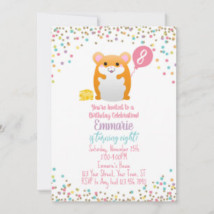 Invitation à la fête d'anniversaire de Hamster Con