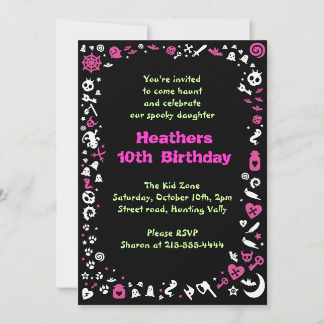 Invitation à la fête d'anniversaire de Heart Hallo (Devant)