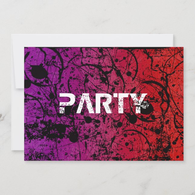 Invitation à la fête d'anniversaire de Hip Grunge (Devant)