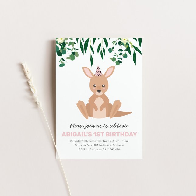 Invitation à la fête d'anniversaire de Kangaroo (Créateur téléchargé)