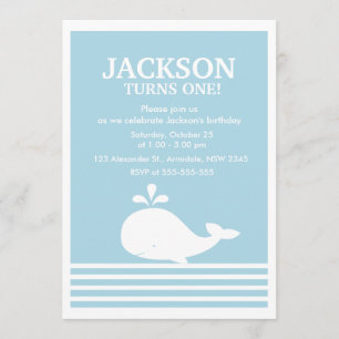 Invitation à la fête d'anniversaire de la baleine