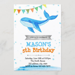 Invitation à la fête d'anniversaire de la baleine