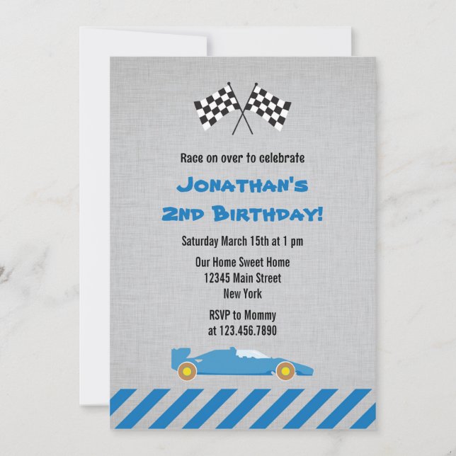 Invitation à la fête d'anniversaire de la Blue Rac (Devant)