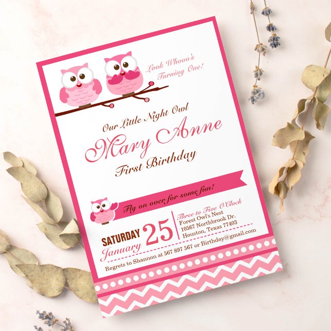 Invitation à la fête d'anniversaire de la Chouette (Créateur téléchargé)
