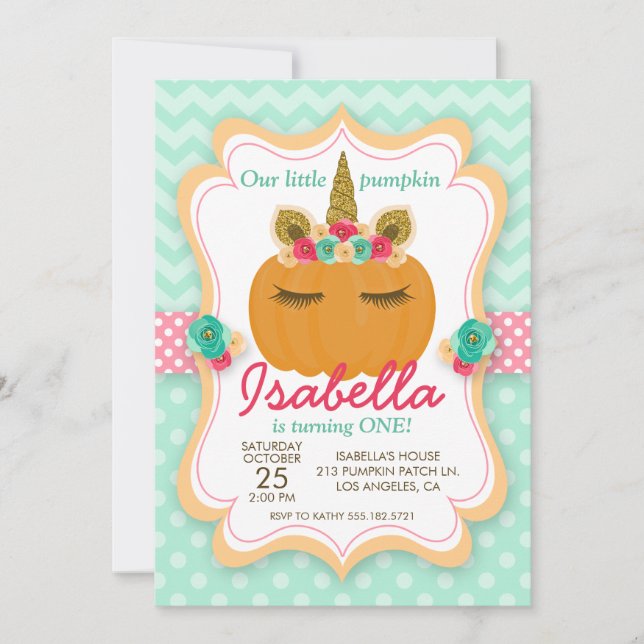 Invitation à la fête d'anniversaire de la Citrouil (Devant)