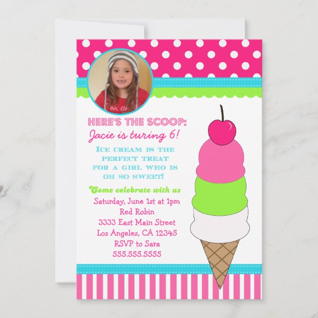 Invitation à la fête d'anniversaire de la Crème de (Devant)