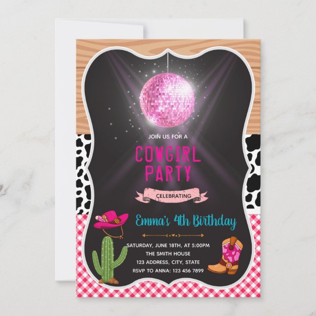 Invitation à la fête d'anniversaire de la danse de (Devant)