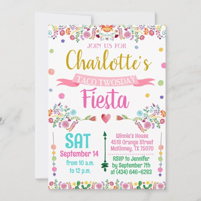 Invitation à la fête d'anniversaire de la fête de  (Devant)
