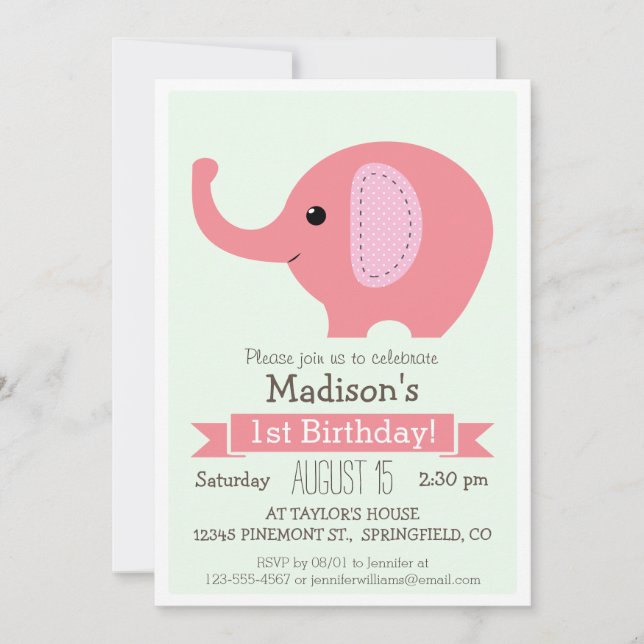 Invitation à la fête d'anniversaire de la fille El (Devant)