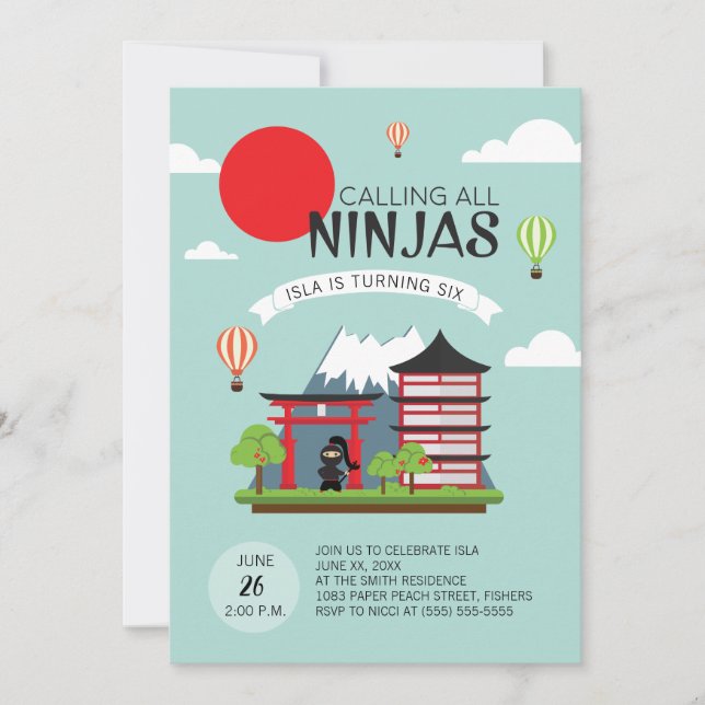 Invitation à la fête d'anniversaire de la fille Ni (Devant)
