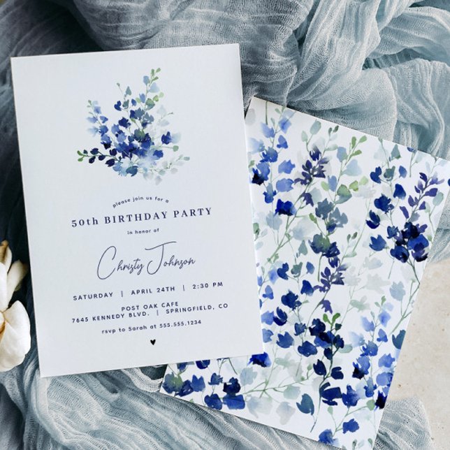 Invitation à la fête d'anniversaire de la Flore bl (Créateur téléchargé)