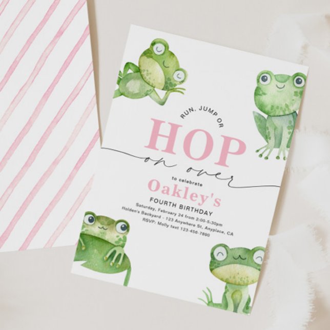 Invitation à la fête d'anniversaire de la grenouil (Créateur téléchargé)
