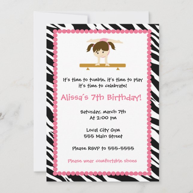 Invitation à la fête d'anniversaire de la Gymnaste (Devant)