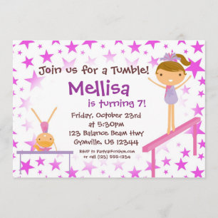 Invitation à la fête d'anniversaire de la Gymnaste