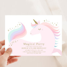 Invitation à la fête d'anniversaire de la licorne 