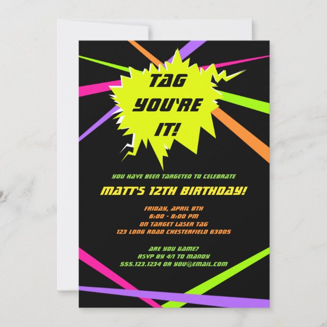 Invitation à la fête d'anniversaire de la marque l (Devant)