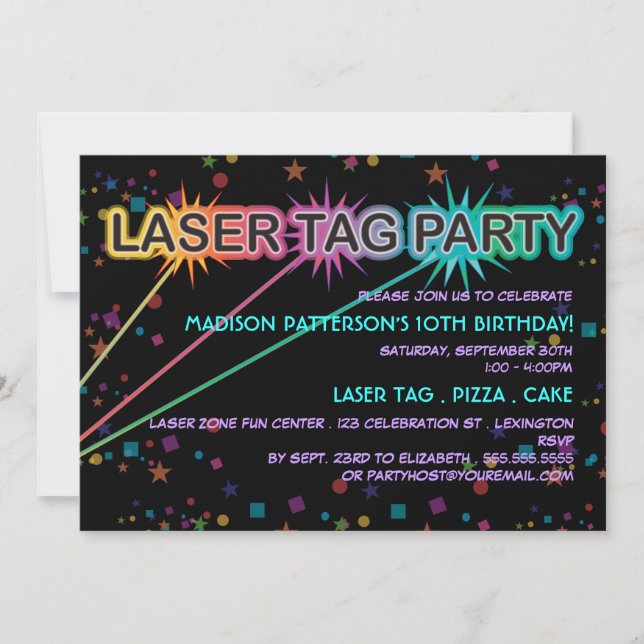Invitation à la fête d'anniversaire de la marque l (Devant)