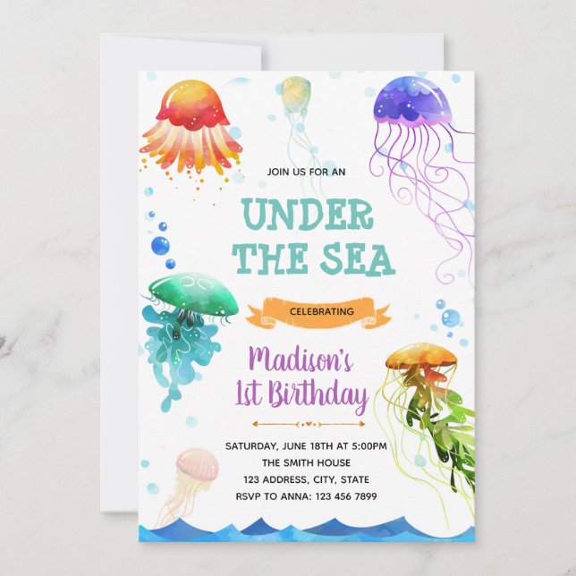 Invitation à la fête d'anniversaire de la méduse (Devant)