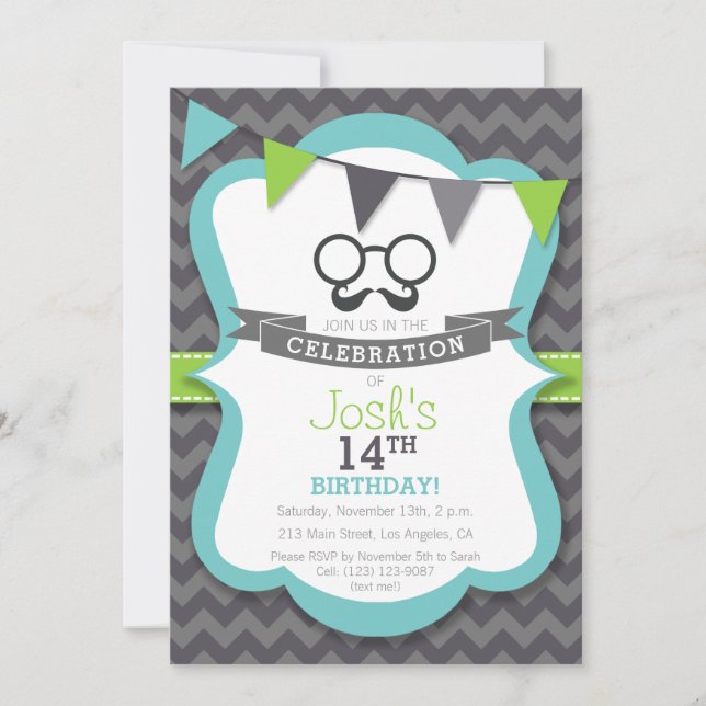 Invitation à la fête d'anniversaire de la Moustach (Devant)