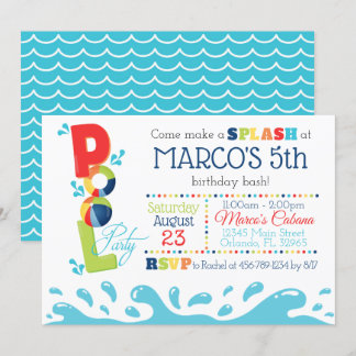 Invitation à la fête d'anniversaire de la piscine 