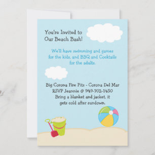 Invitation à la fête d'anniversaire de la plage