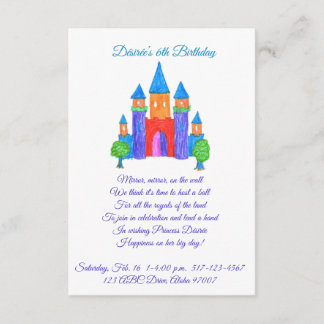 Invitation à la fête d'anniversaire de la princess